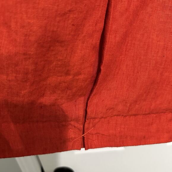 Coldwater Creek Jacket Open Front Jacket Orange Linen Blazer Size 16 New - Picture 7 of 9